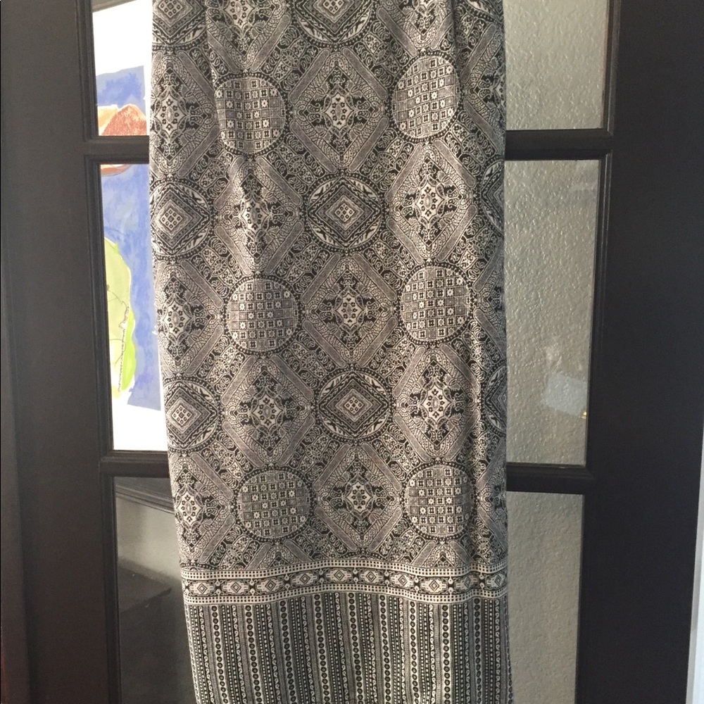 Black and White Fringed Skirt